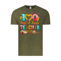 Vintage Olive 100 days of doing teacher stuff Vintage Tee - Artiststas