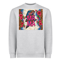 Heather Grey girl mama thunder with flowers Heavyweight Sweatshirt - TumblerDesignByShophia