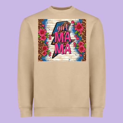 Girl Mama Thunder With Flowers Heavyweight Sweatshirt Designed By Tumblerdesignbyshophia