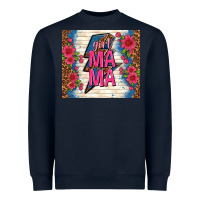 Navy girl mama thunder with flowers Heavyweight Sweatshirt - TumblerDesignByShophia