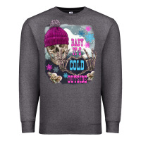 Charcoal Heather skeleton baby it's cold outside Premium Sweatshirt - FaDigitalArtStudio