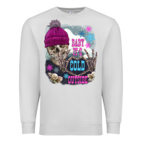 Dove Grey skeleton baby it's cold outside Premium Sweatshirt - FaDigitalArtStudio