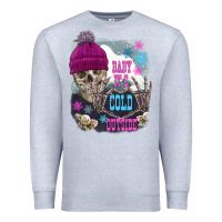 Heather Grey skeleton baby it's cold outside Premium Sweatshirt - FaDigitalArtStudio
