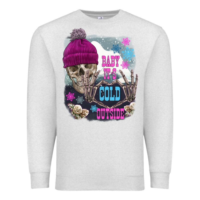 Skeleton Baby It's Cold Outside Premium Sweatshirt by FaDigitalArtStudio | Teevron