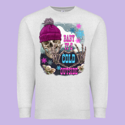Skeleton Baby It's Cold Outside Premium Sweatshirt Designed By Fadigitalartstudio