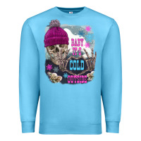 Ocean Blue skeleton baby it's cold outside Premium Sweatshirt - FaDigitalArtStudio