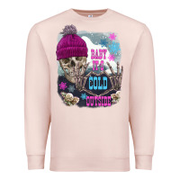 Pale Pink skeleton baby it's cold outside Premium Sweatshirt - FaDigitalArtStudio