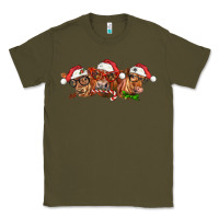 Army Green christmas red angus cows Classic Tee - LillyAllenDesigns