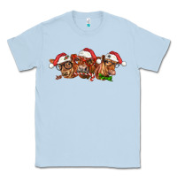 Dusty Blue christmas red angus cows Classic Tee - LillyAllenDesigns