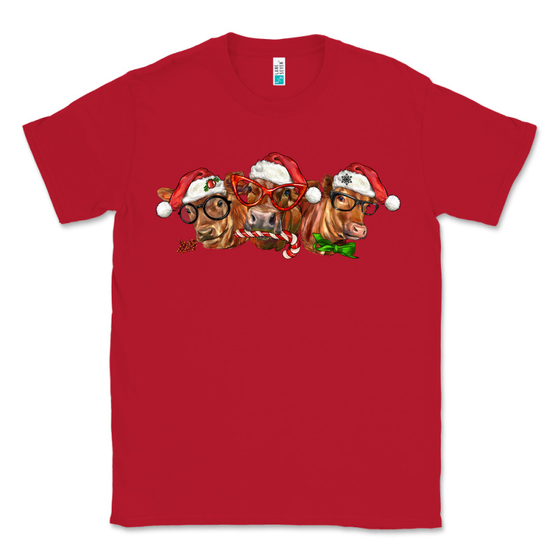 Christmas Red Angus Cows Classic Tee by LillyAllenDesigns | Teevron