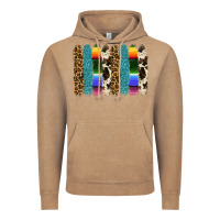 Vintage Coffee serape leopard tooled leather cowhide background Vintage Hoodie - RanaPortraitStore