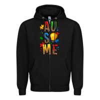 Black ausome autism Zipper Hoodie - OliviaCreatesArt