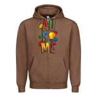 Chestnut ausome autism Zipper Hoodie - OliviaCreatesArt