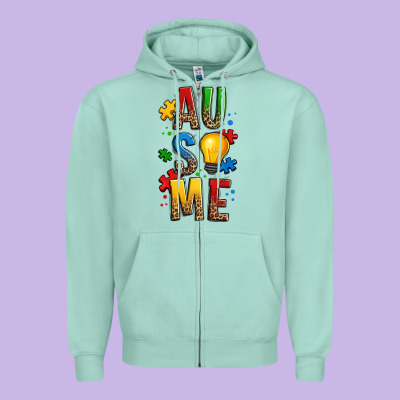 Ausome Autism Zipper Hoodie Designed By Oliviacreatesart