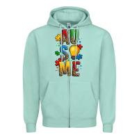 Seafoam ausome autism Zipper Hoodie - OliviaCreatesArt