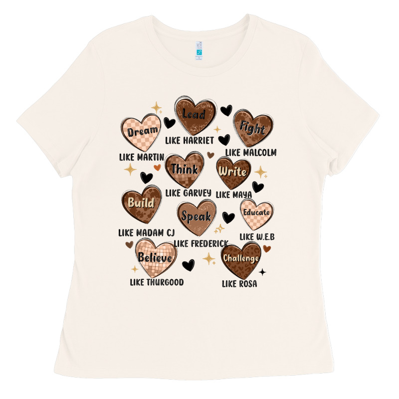 Black History Month Hearts Ladies Tee by MaliasSmallBusiness | Teevron