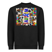 Black autism mom puzzle ribbon Heavyweight Sweatshirt - TumblerDesignByShophia
