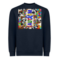 Navy autism mom puzzle ribbon Heavyweight Sweatshirt - TumblerDesignByShophia