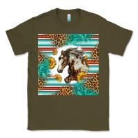 Army Green western mustang horse Classic Tee - LillyAllenDesigns