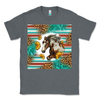 Charcoal Heather western mustang horse Classic Tee - LillyAllenDesigns