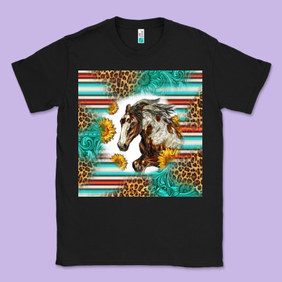 Western Mustang Horse Classic Tee Designed By Lillyallendesigns