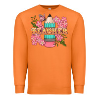 Carrot teacher floral pencil Premium Sweatshirt - BundleAndBundleShop