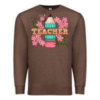 Chestnut teacher floral pencil Premium Sweatshirt - BundleAndBundleShop