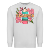 Dove Grey teacher floral pencil Premium Sweatshirt - BundleAndBundleShop