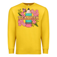 Lemon teacher floral pencil Premium Sweatshirt - BundleAndBundleShop