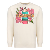 Sandshell teacher floral pencil Premium Sweatshirt - BundleAndBundleShop