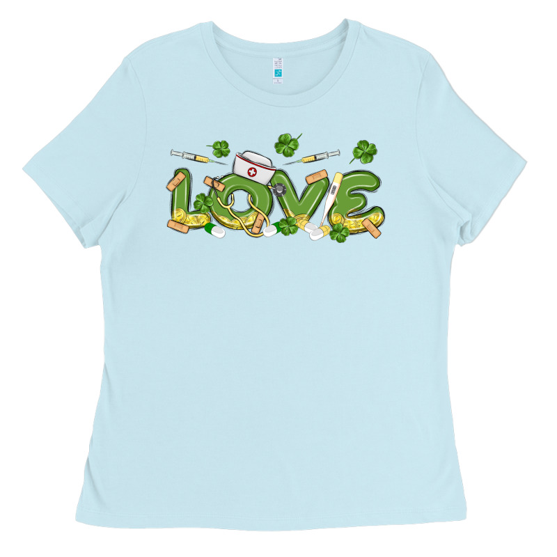 St Patricks Love Nurse Ladies Tee by MaliasSmallBusiness | Teevron