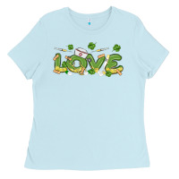 Baby Blue st patricks love nurse Ladies Tee - MaliasSmallBusiness