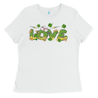 White st patricks love nurse Ladies Tee - MaliasSmallBusiness