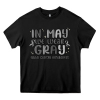 Black in may we wear gray brain cancer awareness Heavy Core Tee - MaliasSmallBusiness