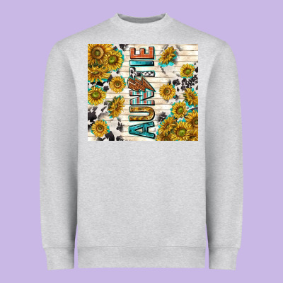Auntie With Lightning Bolt Heavyweight Sweatshirt Designed By Tumblerdesignbyshophia