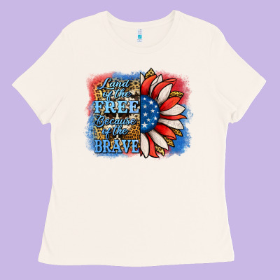 Patriotic Sunflower Ladies Tee Designed By Jasminsmagicworld