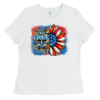 White Patriotic Sunflower Ladies Tee - Jasminsmagicworld