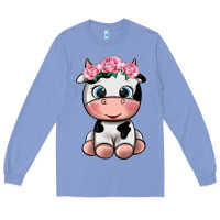 Colony Blue cute cow Long Sleeve Tee - texasbilliewilder