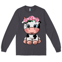 Smoke cute cow Long Sleeve Tee - texasbilliewilder
