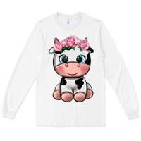 White cute cow Long Sleeve Tee - texasbilliewilder