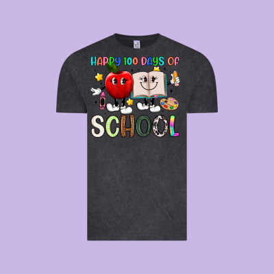 Happy 100 Days Of School Vintage Tee Designed By Artiststas