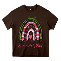 Chocolate Brown summer vibes Heavy Core Tee - MaliasSmallBusiness