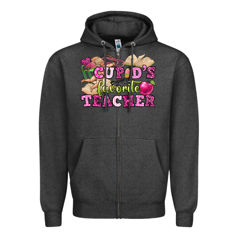 Cupid's Favorite Teacher Zipper Hoodie by OliviaCreatesArt | Teevron