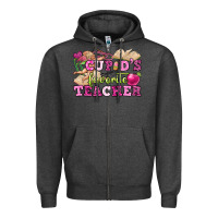 Charcoal Heather cupid's favorite teacher Zipper Hoodie - OliviaCreatesArt