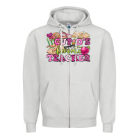 Dove Grey cupid's favorite teacher Zipper Hoodie - OliviaCreatesArt