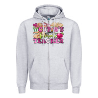 Heather Grey cupid's favorite teacher Zipper Hoodie - OliviaCreatesArt