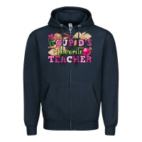 Navy cupid's favorite teacher Zipper Hoodie - OliviaCreatesArt
