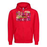 Red cupid's favorite teacher Zipper Hoodie - OliviaCreatesArt