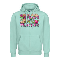 Seafoam cupid's favorite teacher Zipper Hoodie - OliviaCreatesArt