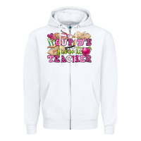 White cupid's favorite teacher Zipper Hoodie - OliviaCreatesArt
